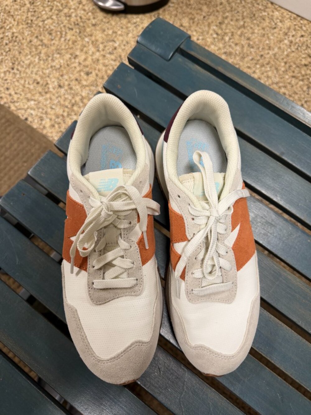 New Balance 237 Sneakers Cream Orange Blue - Picture 2 of 5